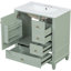 Meuble-lavabo de salle de bain avec lavabo, une porte avec tablette et trois tiroirs, porte à fermeture en douceur, idéale pour le rangement organisé et une installation facile-76514472
