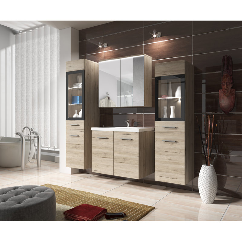 Herberta Bathroom Furniture Suite, Light Wood