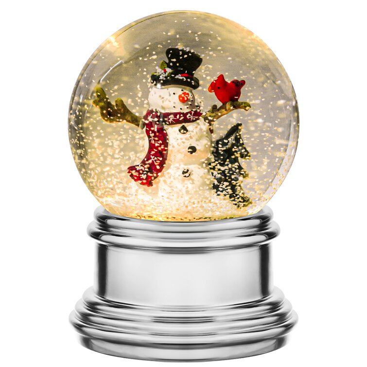 Vintage Snowman Glass Snow Globe that turns on and blows glitter inside