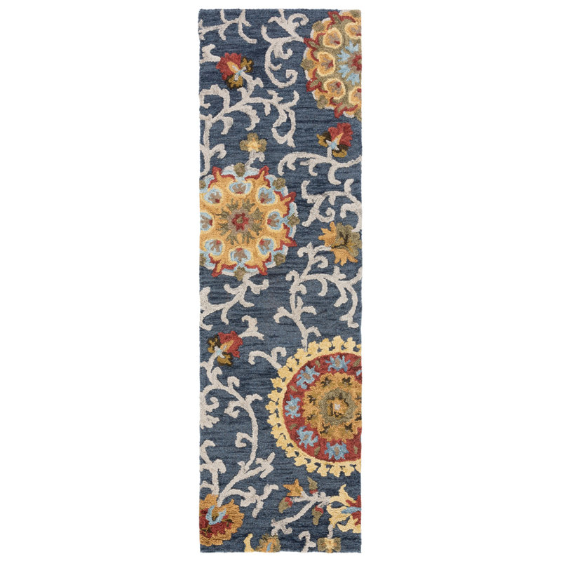 Tapis en laine touffeté à la main Hardwicke, Tapis de couloir 2 pi 3 po x 6 pi