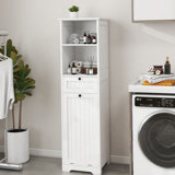 One-Compartment One-Drawer Tilt-Out Laundry Sorter Cabinet - White