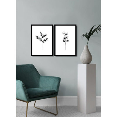 Élégantes peintures décoratives en panneau de fibres à densité moyenne (2 pièces), 14,2 po x 20,1 po chacune | 100% panneau de fibres à densité moyenne durable avec une épaisseur de 0,1 pouce, cadre en PVC élégant avec une épaisseur de 0,9 pouce | Parfait pour la décoration de la maison ou du bureau, art accrocheur