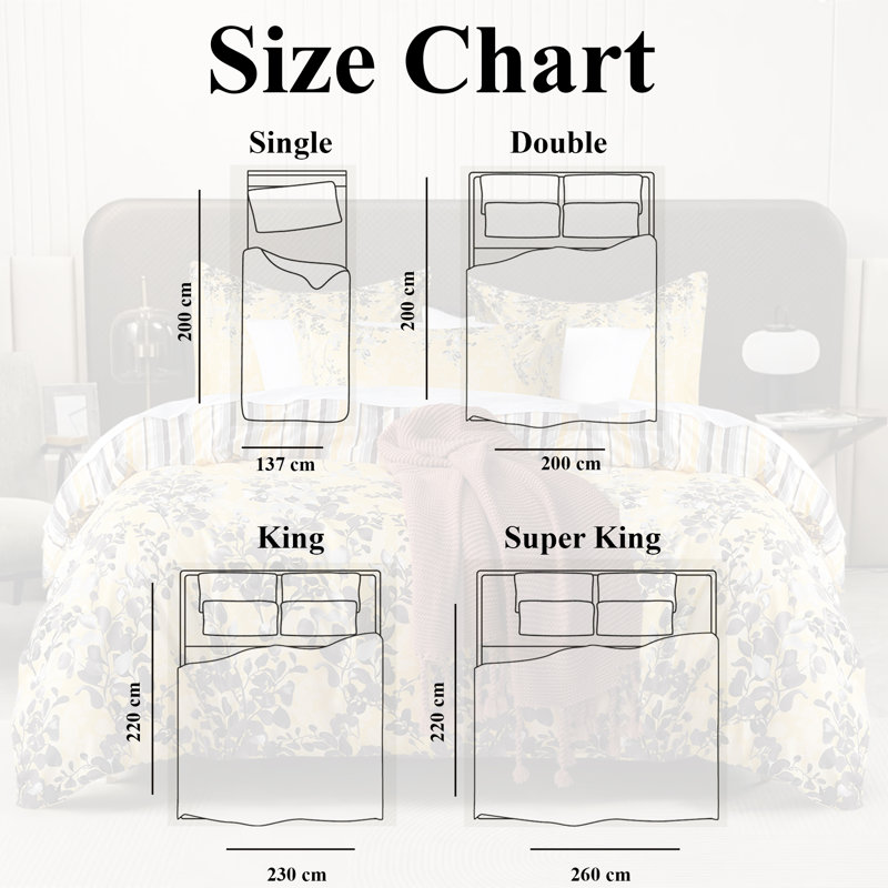 Aspire Homeware Ultra Soft Reversible Floral Duvet Cover Set with Pillowcases for Comfortable Night Sleep