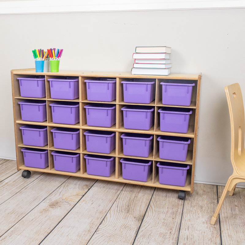 Casier Contender, Assemblé avec roulettes, Mauve, Oui