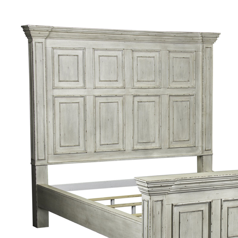 Temple Cloud Panel Bed, King, White