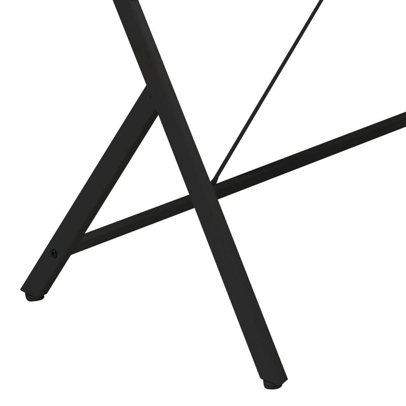 Ben L-Shaped Metal Computer Desk with CPU Holder, Black