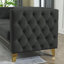 Canapé classique à 2 sections Chesterfield avec garniture cloutée et structure en bois massif durable, parfait pour tout décor-1165930035