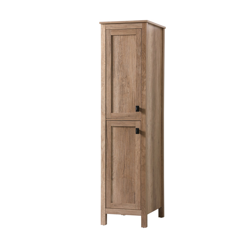 Rangement pour salle de bain Destinymarie, Chêne naturel / noir mat, H 65 po x l 16 po x P 22 po