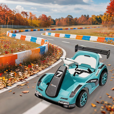 6V Electric Racer Go Kart for Kids - 2.4G Remote Control & Pedal Operation | 2MPH Max Speed w/Safety Belt, Music & USB | ASTM Certified Ride-On Toy