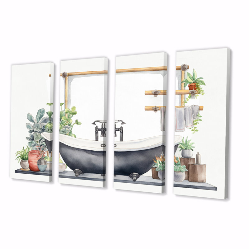 " Natural Bathroom Decor II " 4 - Pieces