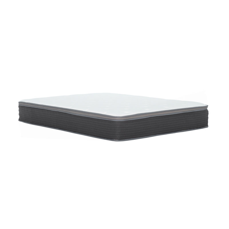 Pocket Spring Hybrid Bed In A Box Mattress, Plush Gel Memory Foam Mattress, White/Gray, Twin, 12"