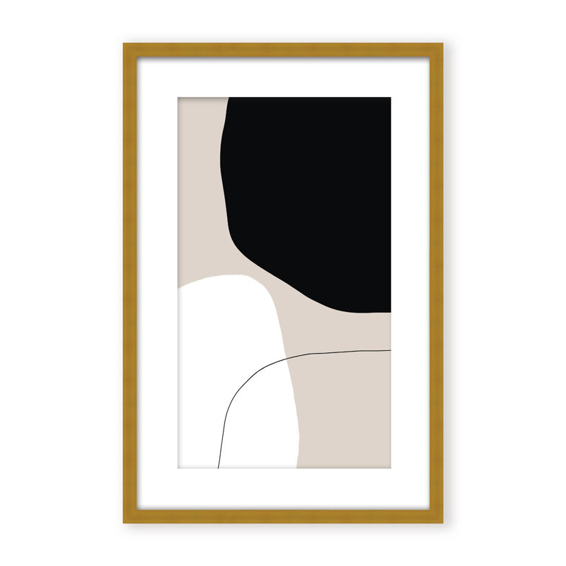 Abstract Pairing by  - Picture Frame Painting on Paper, 48" H x 32" W x 1.125" D, Black, Framed Print