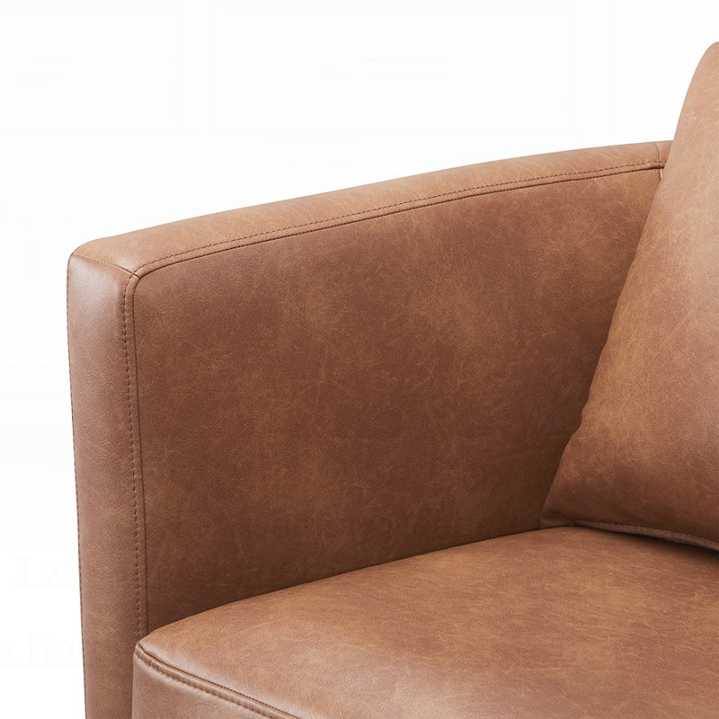 Fauteuil demi-tonneau pivotant Riona Midnight, Polyester brun et polyuréthane