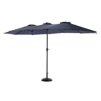 Ahn 14.8 Ft Rectangular Outdoor Umbrella . 100% Canopy, Strong Steel Frame. Crank Open/Close For Backyard, Poolside And Lawn Protection Double Sided. , Ribs. Convenient Garden Shade
