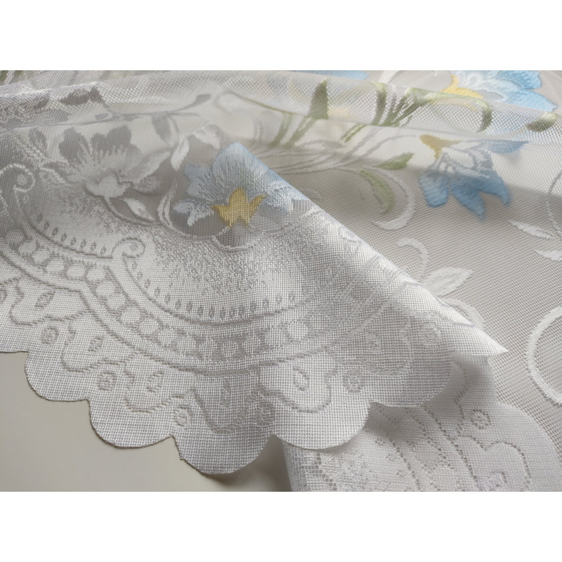 Painted Lace Slot Top Panel, Blue, 200cm Width x 91cm Drop