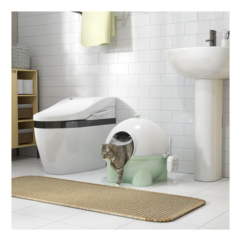 Litière à capuchon pour chat, grand bac à litière pour chat avec couvercle, pelle, pédale de sable qui fuit, poignée supérieure