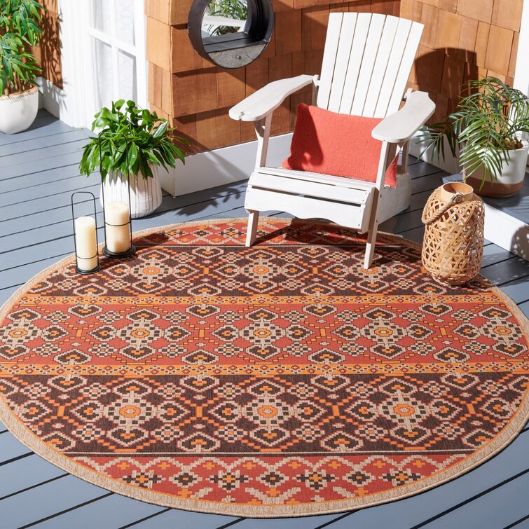 Northpoint Machine Woven Polypropylene Blend Multi-Colored Indoor/Outdoor  Rug