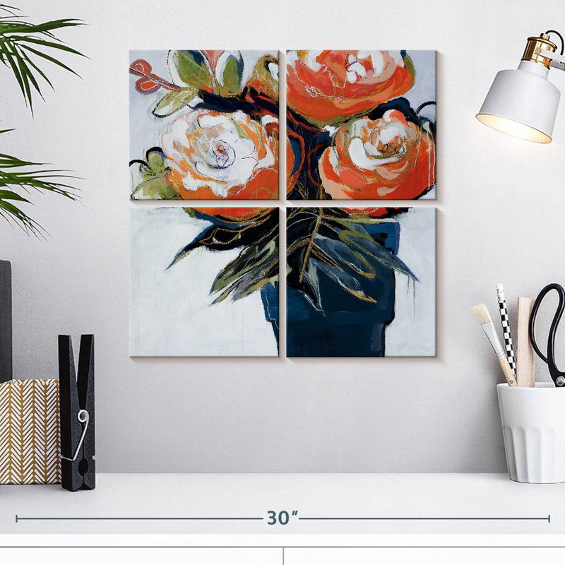 Harnek A Pot Of Blooms, H 18 po x l 18 po