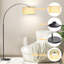 Lampe sur pied arquée 78,7 po Asem avec télécommande, ampoule DEL incluse et grand abat-jour Asem-845758601-819567389