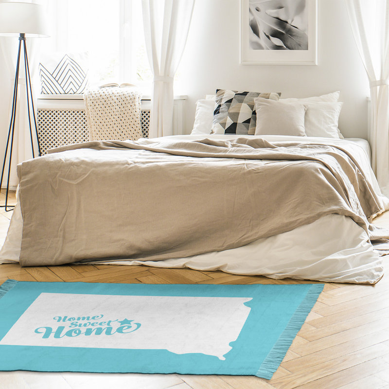 Tapis à la maison bleu pierre