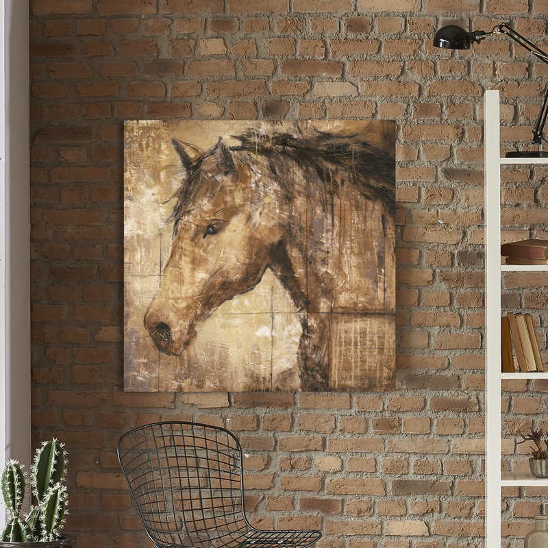 « cavalier », reproduction de peinture à l’acrylique sur toile, H 18 po x l 18 po x P 1 po