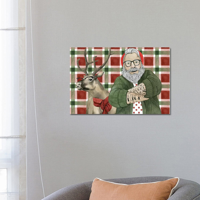 Hipster Santa Collection A by Grace Popp - No Frame Print on Canvas, 20.32 cm H x 30.48 cm W