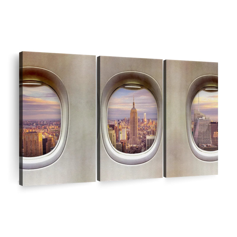 Véhicule «Retro Air plane Windows Canvas Print» sur, H 57 po x l 36 po