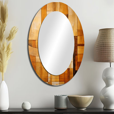 Bronze Brilliance Symetry II - Brown Oval Wall Mirror Decor