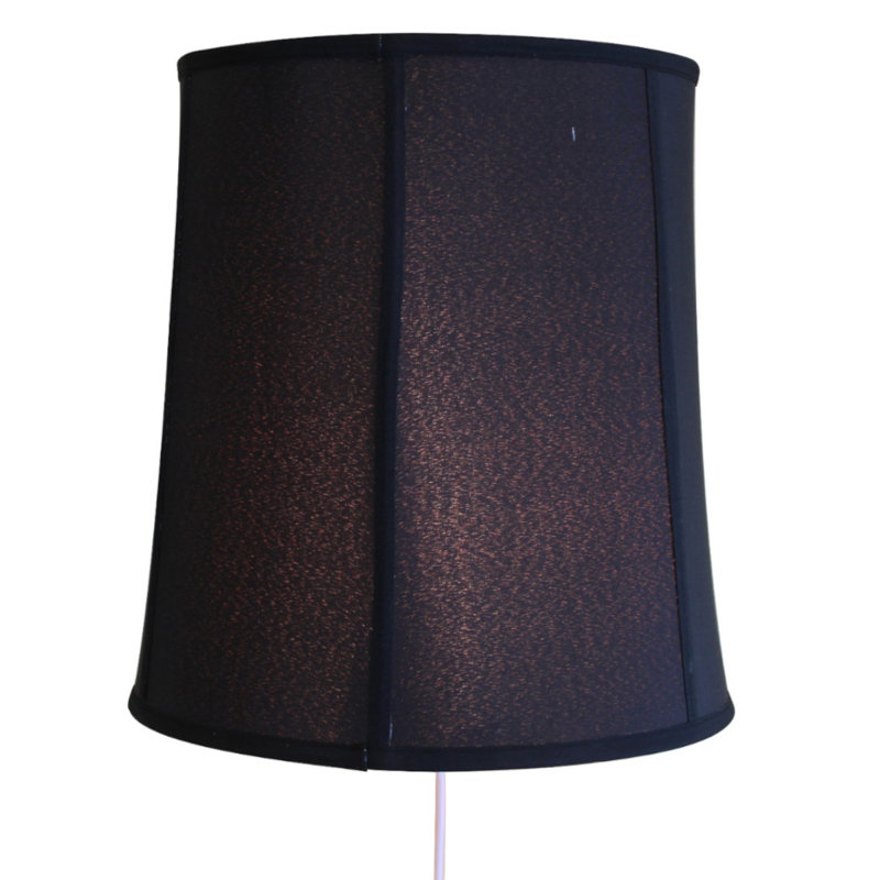 Abat-jour tambour en lin H 17 "x l 16" (araignée), Noir, H 17 po x l 16 po