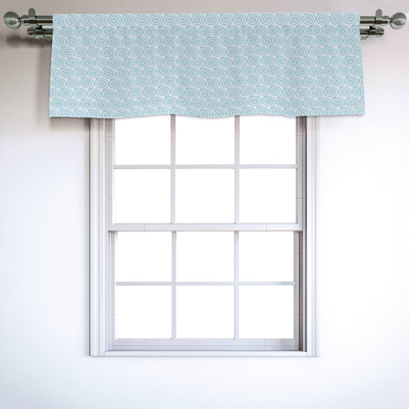 Sateen Geometric Ruffled Window Valance