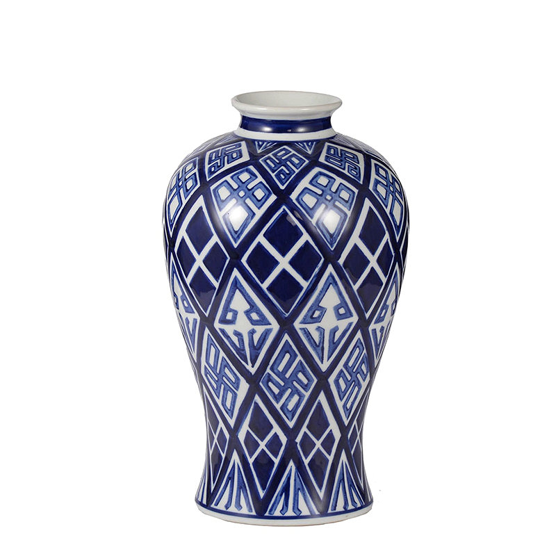 D7.8X12.8 Valora Blue And White Vase