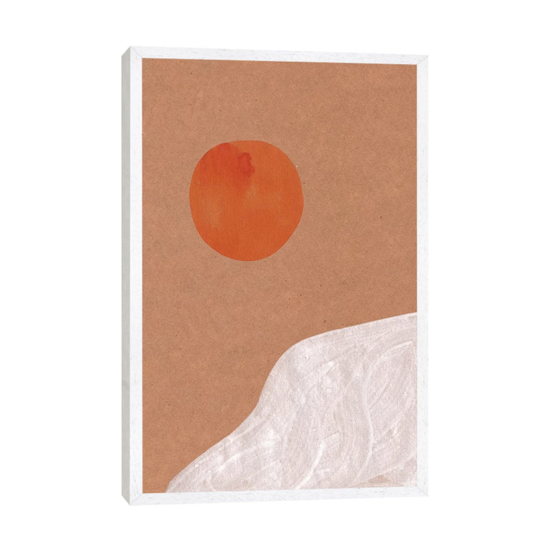 Abstract Sun by Whales Way - Print on Canvas, White Framed, 101.6cm H x 66.04cm W x 3.81cm D