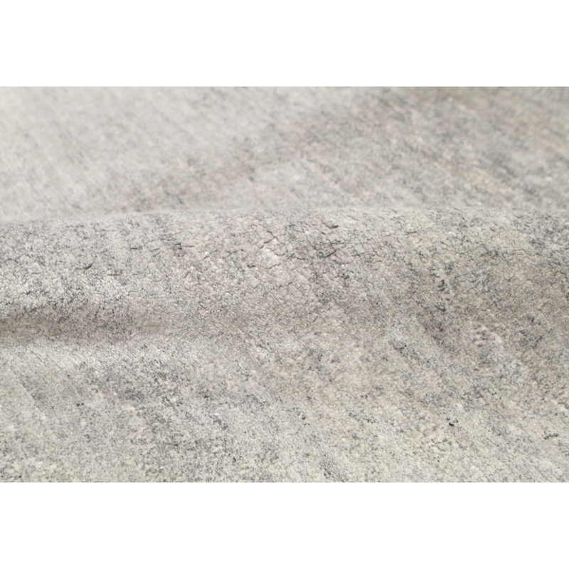 Tapis gris de haute qualité noué à la main, Rectangle 4 pi 2 po x 5 pi 10 po