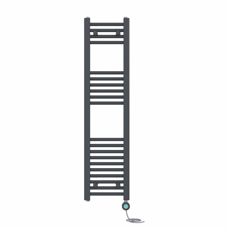 Carli Straight Towel Rail Heated Towel Rails, 120cm H x 30cm W x 3cm D, Anthracite