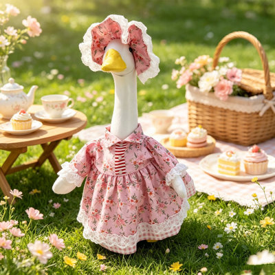 Ensemble de costumes rustiques pour porche, robe à fleurs roses, capsule en plastique