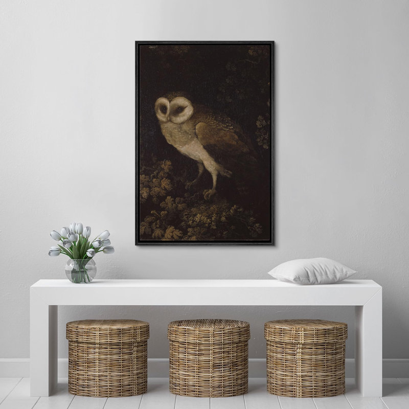 Oiseau, animaux sauvages, hibou, décor de ferme, animaux de la nature rustique, art moderne, décor douillet encadré sur toile