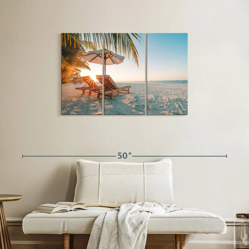 Plage de sable Gillard aux Maldives, H 24 po x l 38 po