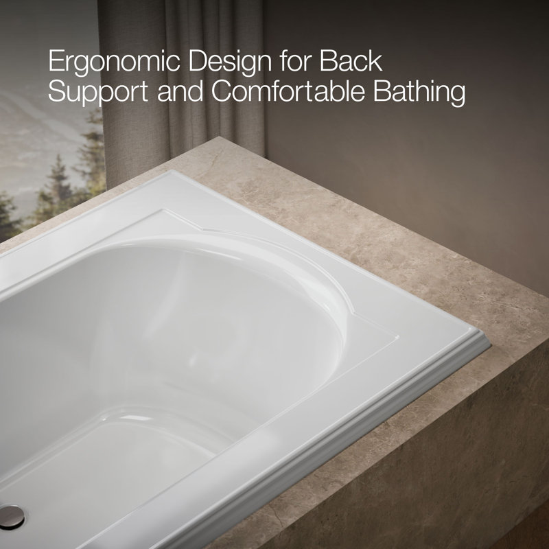 Memoirs® 66" x 42" Drop In Soaking Bathtub, White