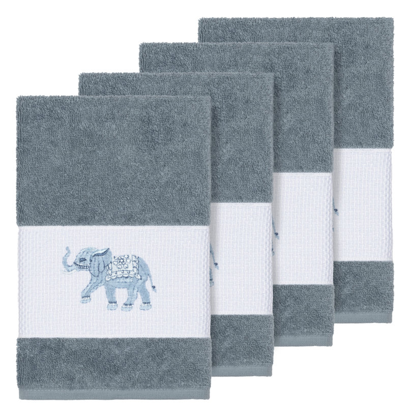 Débarbouillette en coton Quinn, Bleu sarcelle
