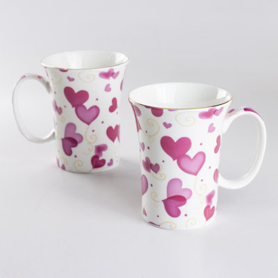 Grace Bone China Coffee Mugs, Set of 2
