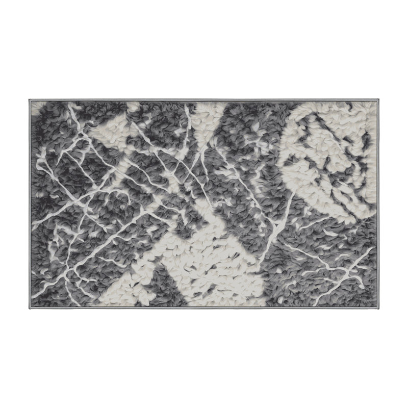 Tapis gris lavable à la machine, Rectangle 7 pi x 10 pi