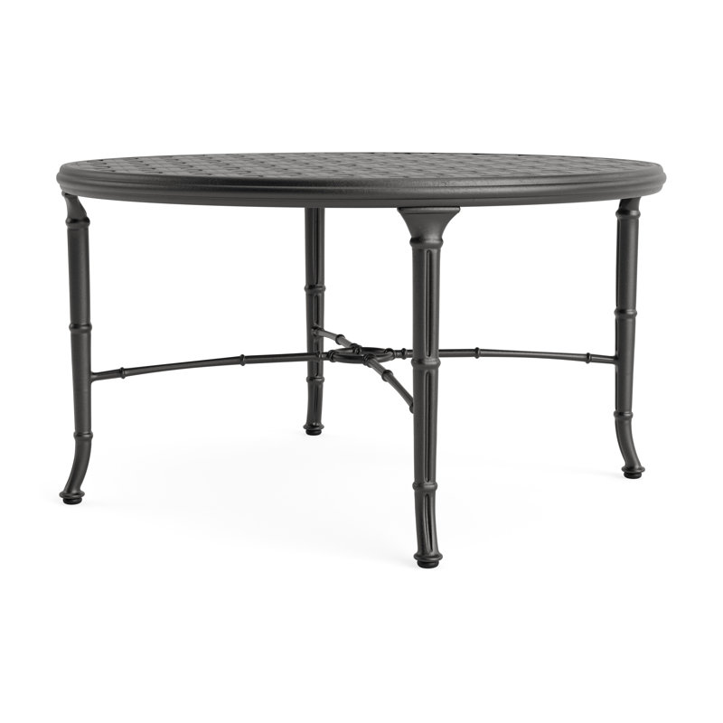 Calcutta Outdoor Round Chat Table, Textured Pewter