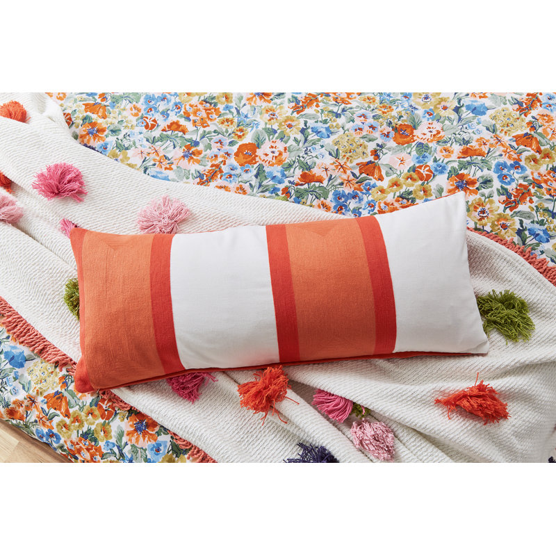 Striped Rectangular Lumbar Cushion Cushion With Filling