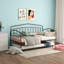Lit de jour simple Fox avec lit gigogne, structure en métal robuste et conception silencieuse pour les chambres à coucher modernes