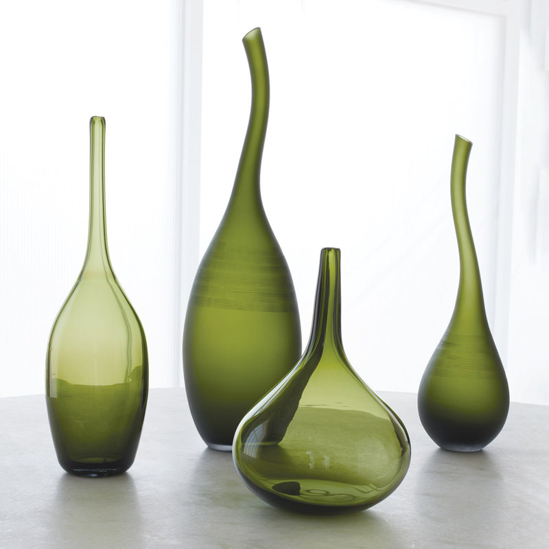 Curvature Bottle, 24.25" H x 7" W x 7" D, Olive