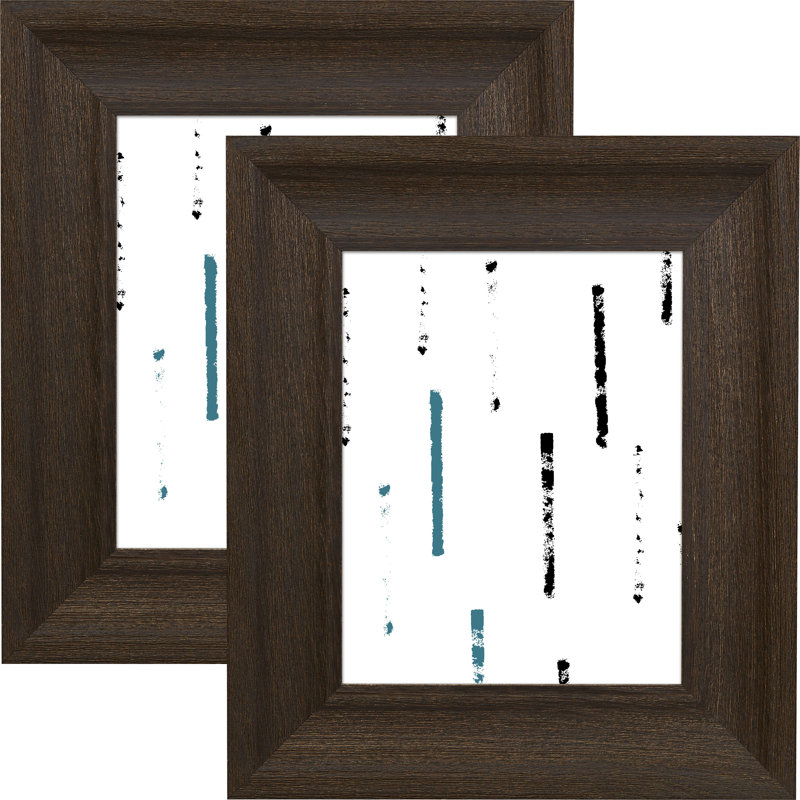 Ensemble de 2 cadres muraux en bois noir patiné, 11 po x 17 po