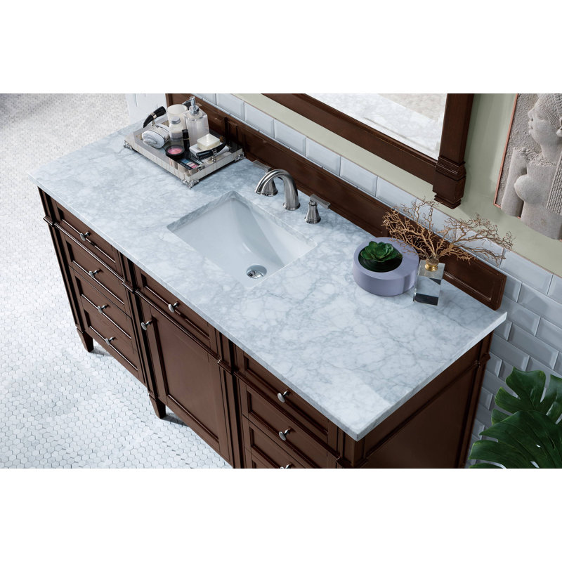 Brittany 60'' W Single Bathroom Vanity Base, Pecan