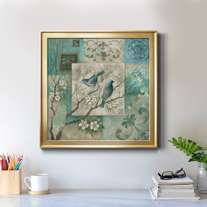 Arboretum Spring Song III - reproduction d'art sur toile, H 17,5 po x l 17,5 po x P 1,5 po, Or