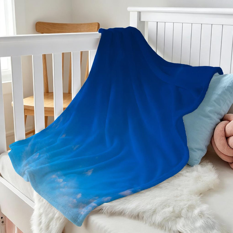 Jeté en flanelle bleue ultra douce, imprimé recto de la nature, Throw 30" x 40"