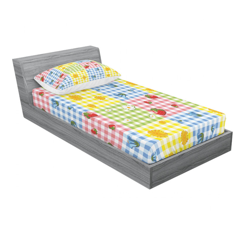 Microfiber Geometric Sheet Set, Twin XL Sheet Set with Fitted Sheet, Geometric